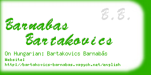 barnabas bartakovics business card