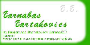 barnabas bartakovics business card